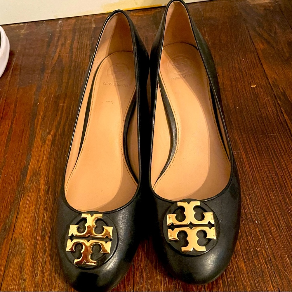 Tory Burch logo block heel